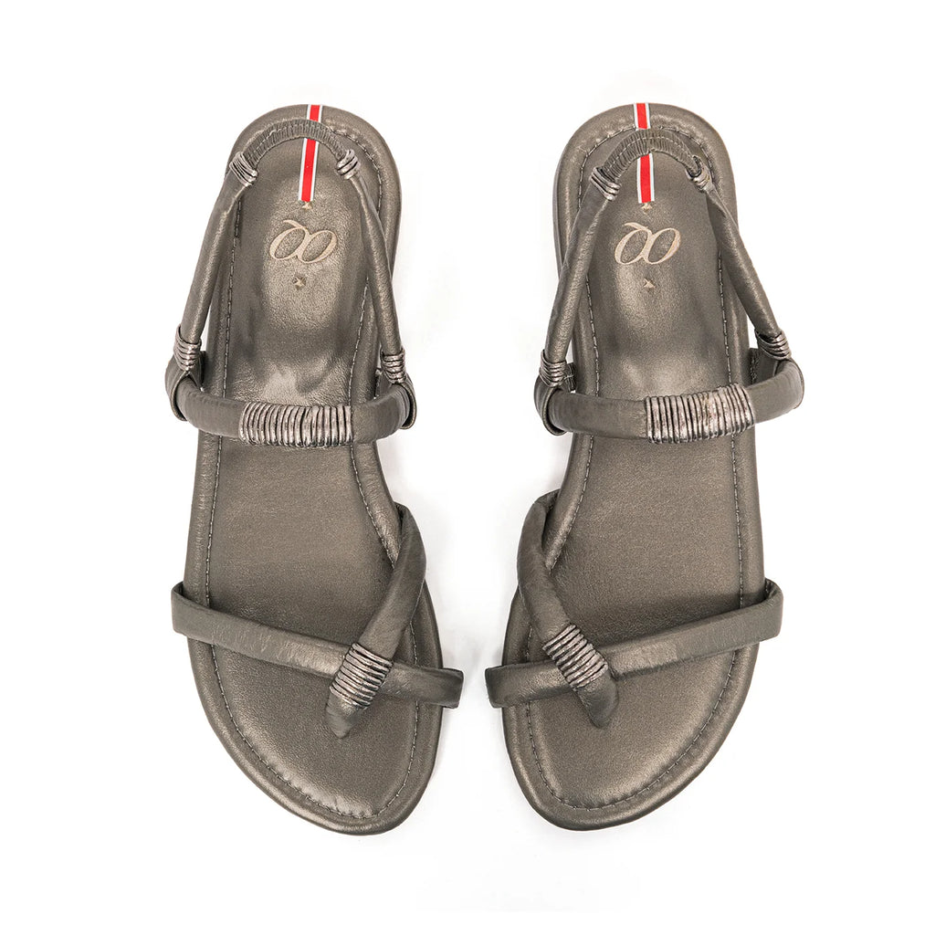 Sandalia Broma Tejida Plomo Con fusil