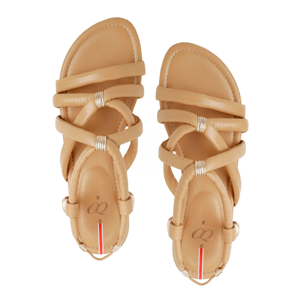 Sandalia Corazón Trigo Con Oro
