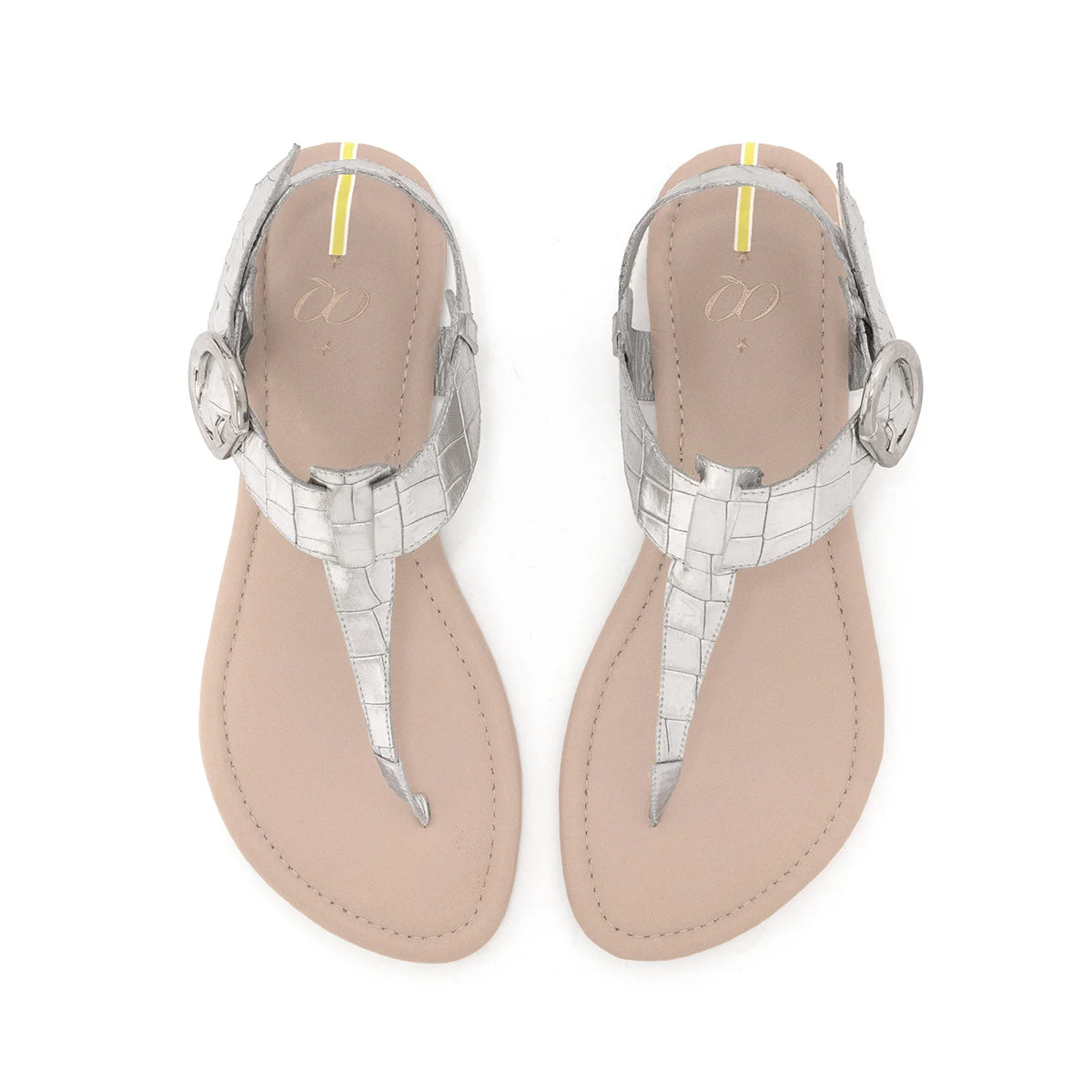 Sandalia Ibiza Croco Plata