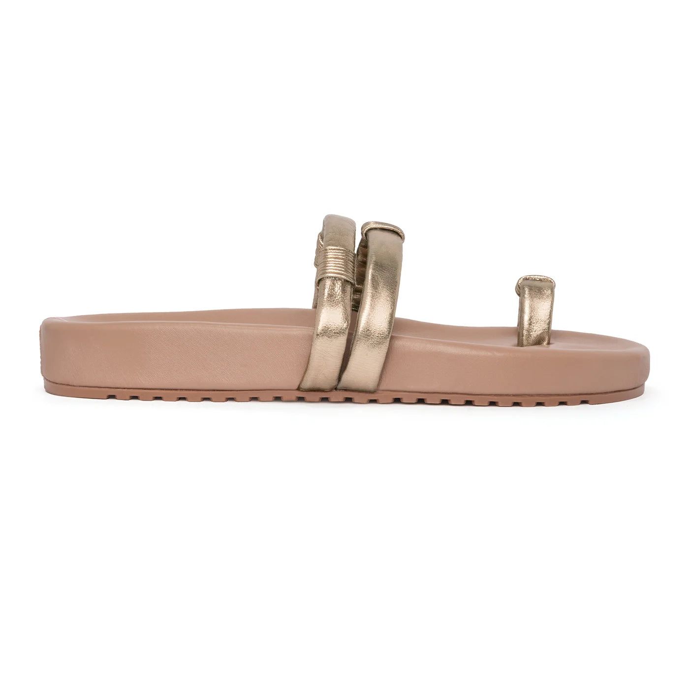 Sandalia Lyra Moca Con Oro Luna