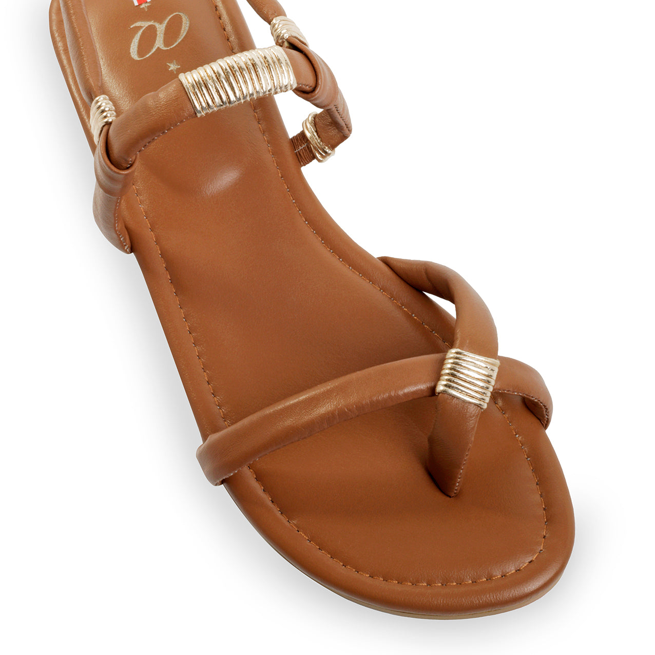 Sandalia Broma Tejida Miel con Oro