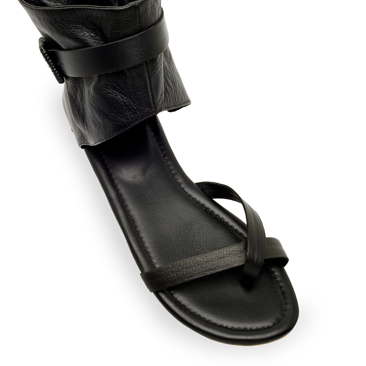 Sandalia Plana Elegante Intuición Negra