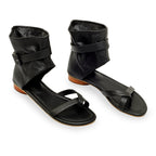 Sandalia Plana Elegante Intuición Negra