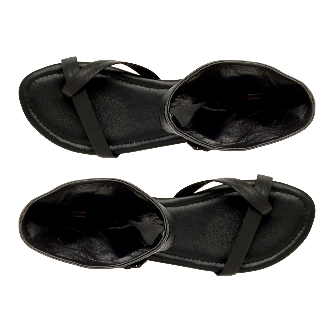 Sandalia Plana Elegante Intuición Negra