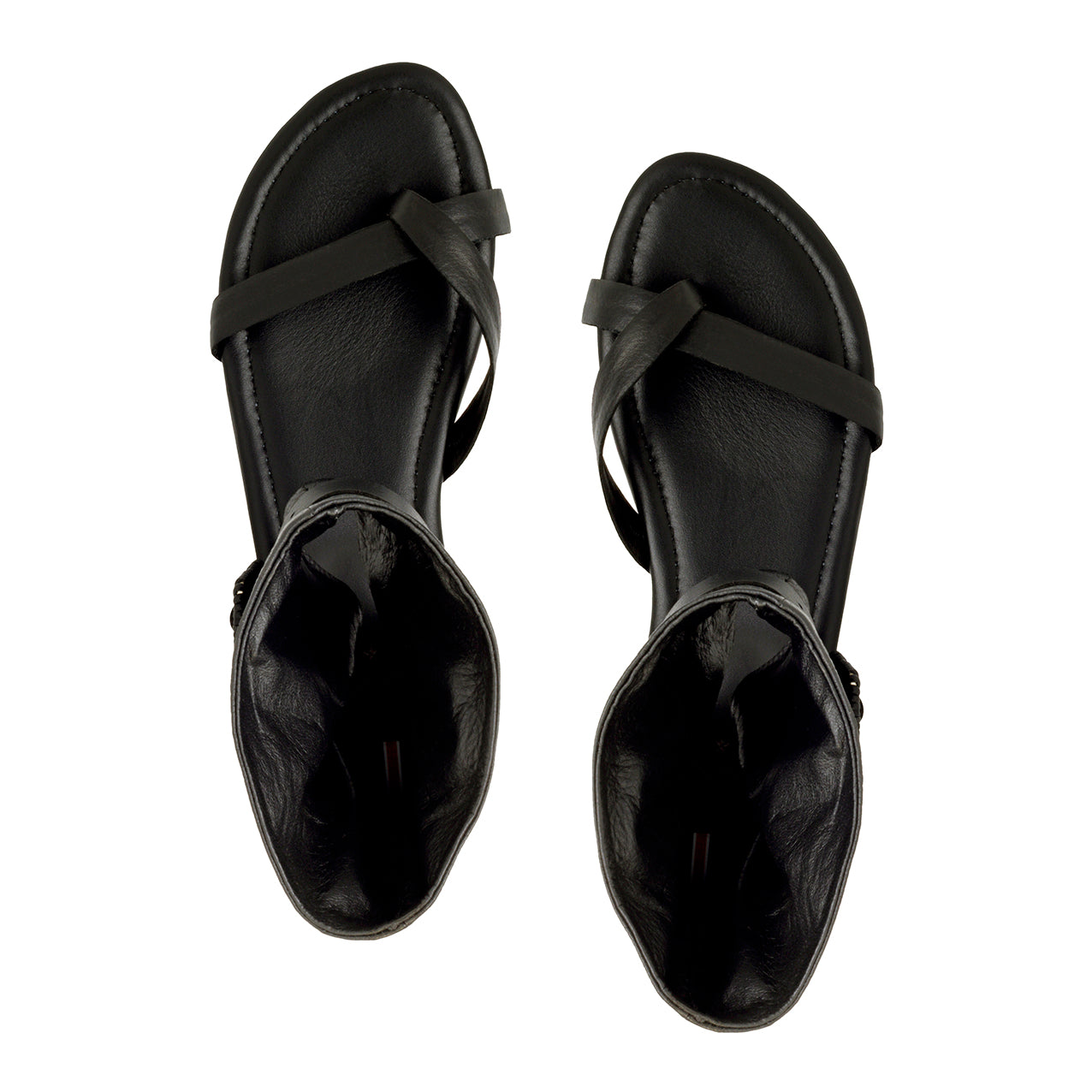 Sandalia Plana Elegante Intuición Negra