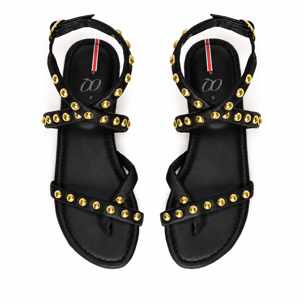 Sandalia Meribel Negra con dorado