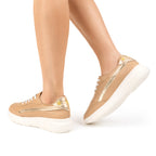 Tenis de Cuero Exhalar Trigo x Oro