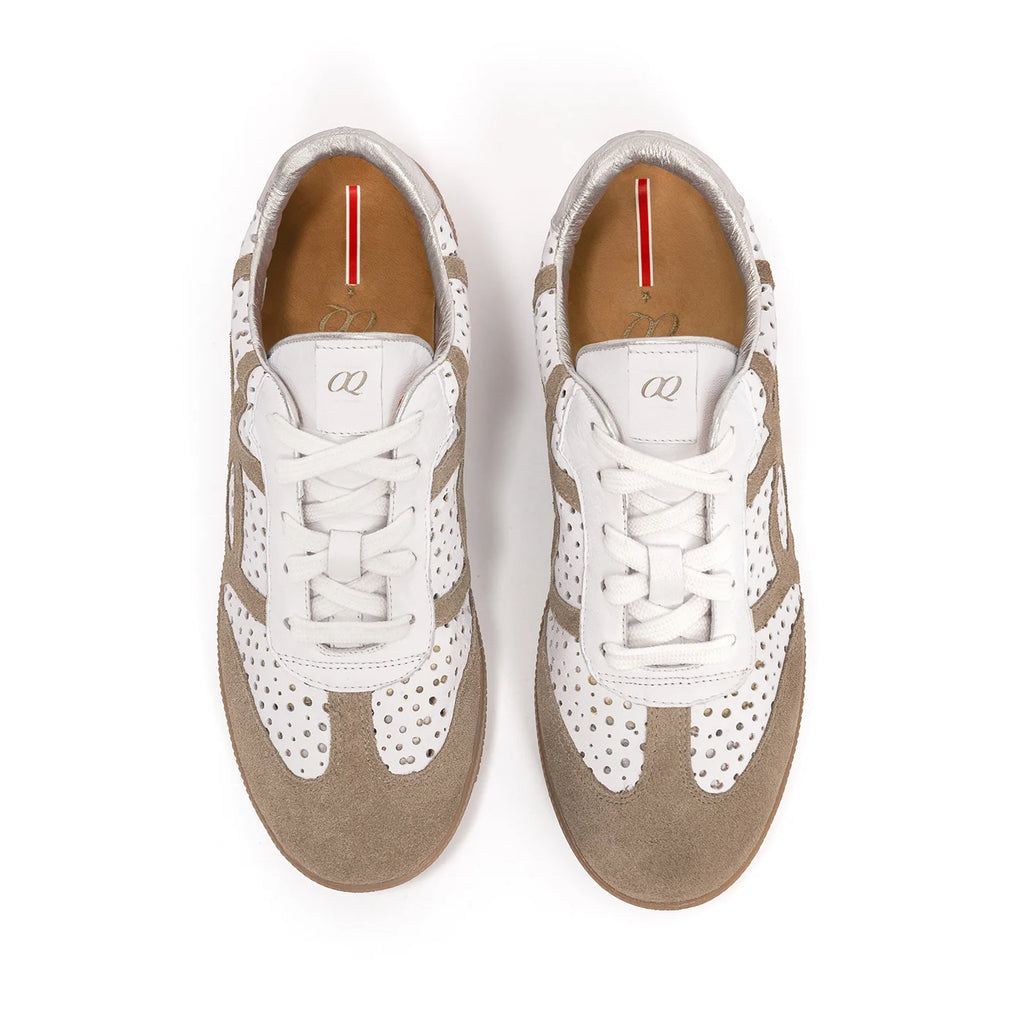 Tenis Icon Blanco Con Taupe