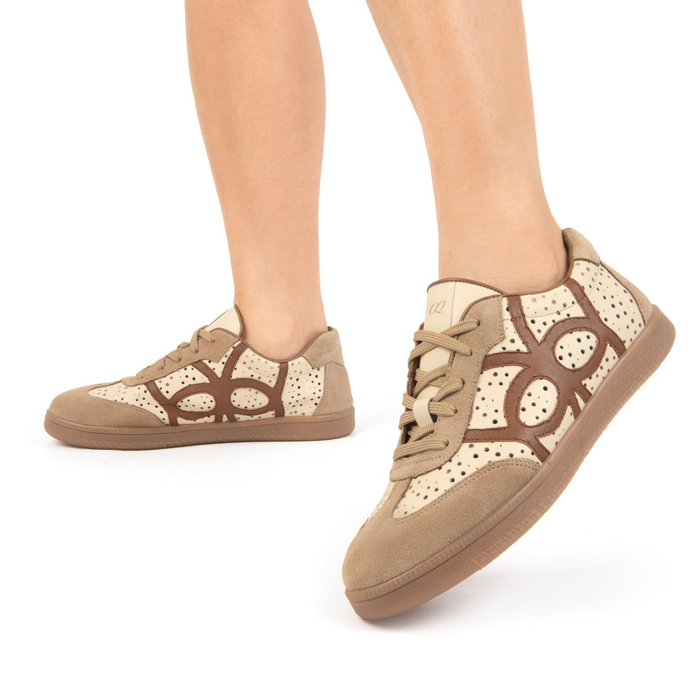 Tenis en Cuero Icon Beige con Miel