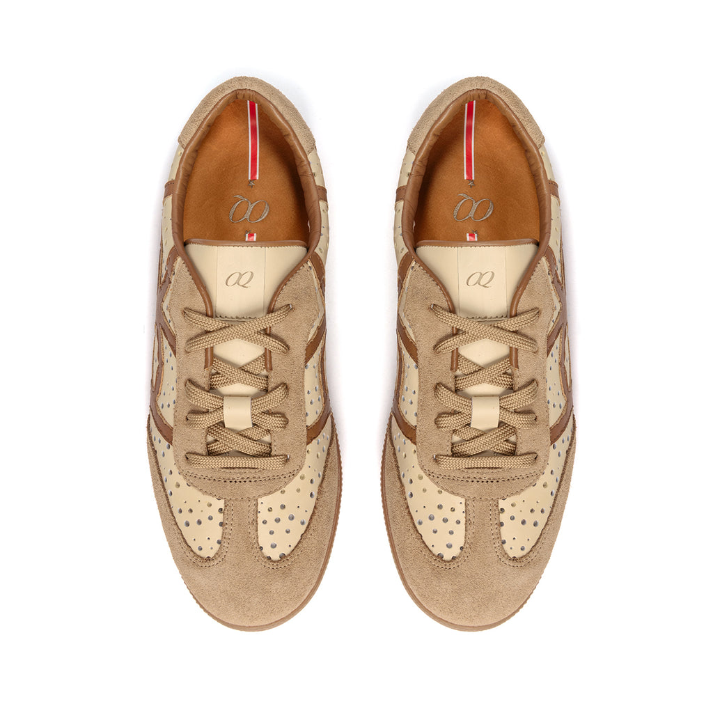 Tenis en Cuero Icon Beige con Miel