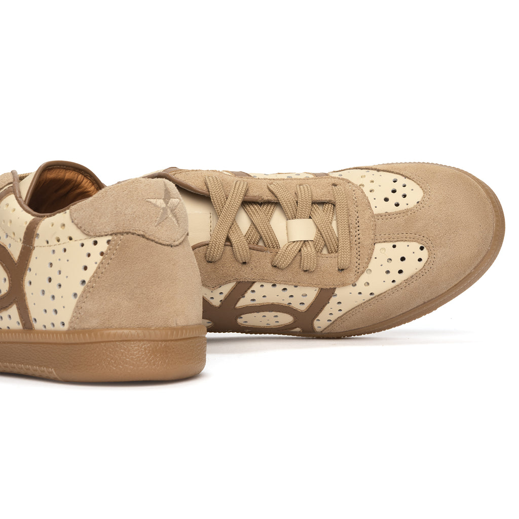 Tenis en Cuero Icon Beige con Miel