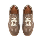Tenis en Cuero Icon Moca con Oro Luna