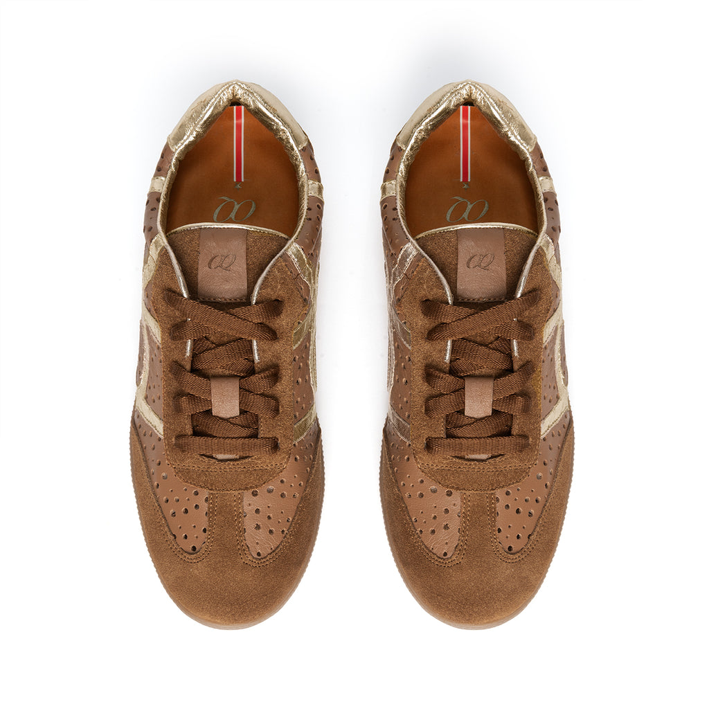 Tenis en Cuero Icon Miel x Oro